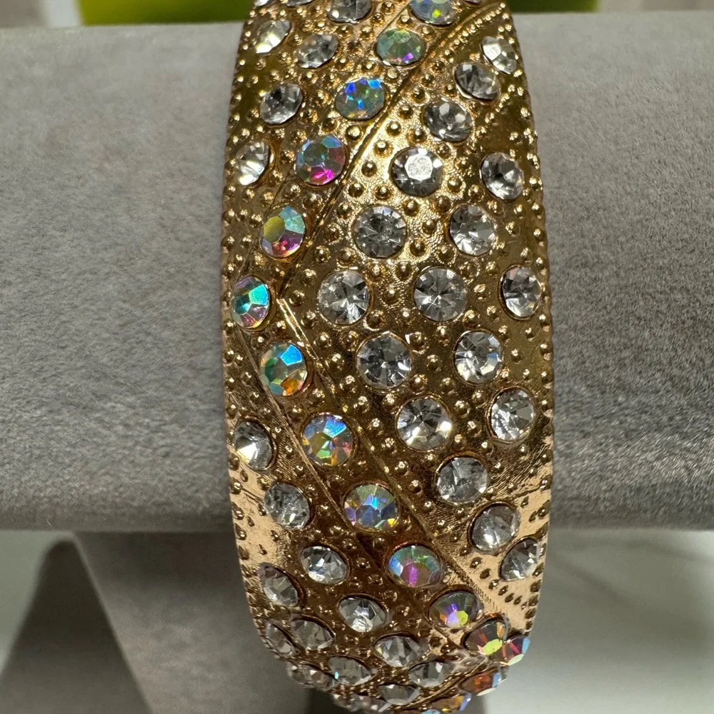 Boutique Gold Crystal Bangle Bracelet - Picture 12 of 17